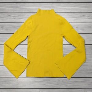 Anthropologie Maeve Yellow bell sleeve sweater